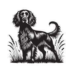 Field Spaniel Dog Vector design - Field Spaniel Dog Silhouette - Minimalist Dog Vector - Field Spaniel Dog Illustration.
