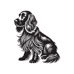 Field Spaniel Dog Vector design - Field Spaniel Dog Silhouette - Minimalist Dog Vector - Field Spaniel Dog Illustration.