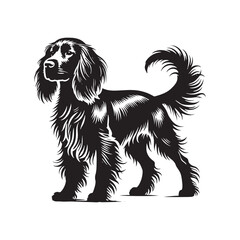 Field Spaniel Dog Vector design - Field Spaniel Dog Silhouette - Minimalist Dog Vector - Field Spaniel Dog Illustration.