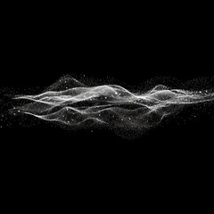 Glow wave element effect particles black visualization.