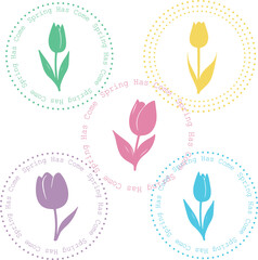 Spring has come set of rubber stamps