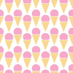 Berry ice cream cone Seamless Pattern in trendy shades. National Ice Cream Day Minimalistic backdrop