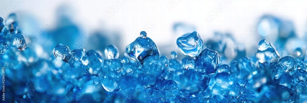 Aufkleber blue crystals sparkling under light, showcasing various shapes and sizes in a vibrant arrangement. g