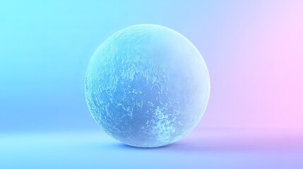 Abstract Pastel Sphere 3D Render Blue Pink Gradient Background Minimalist Design Modern Art Futuristic Texture Smooth Surface Digital Illustration    
