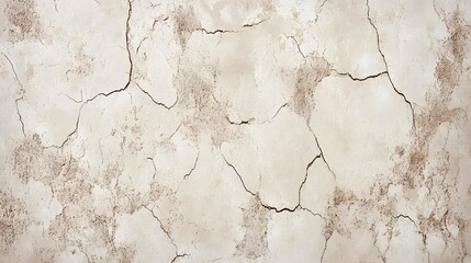 Fototapeta premium Cracked Beige Wall Texture Background, Grunge, Distressed, Aged Plaster Surface