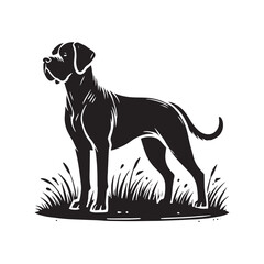 Fila Brasileiro Dog Silhouette - Minimalist Fila Brasileiro Dog Vector - Fila Brasileiro Dog Illustration.