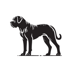 Fila Brasileiro Dog Silhouette - Minimalist Fila Brasileiro Dog Vector - Fila Brasileiro Dog Illustration.