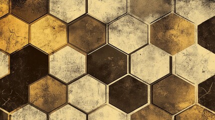 Seamless Pattern Hexagons Overview with Pattern with Seamless