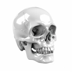 Obraz premium A human skull white white background anthropology.
