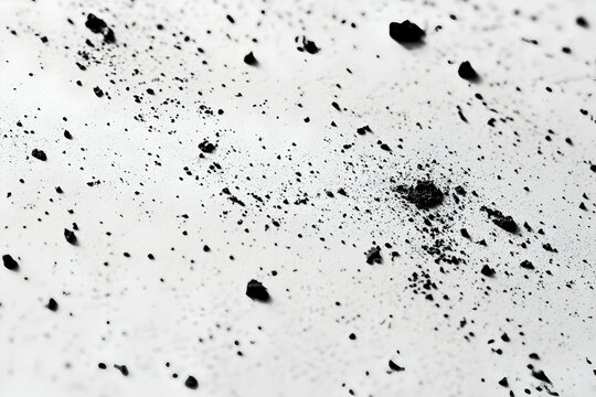A close-up of white micro-cement with black speckles, high resolution