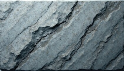 Grey granite slab isolated on white background, texture, granite