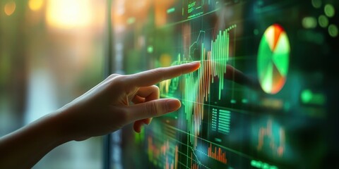 Business display hand visualization.