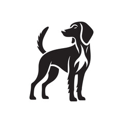 Finnish Hound Dog Silhouette - Minimalist Finnish Hound Dog Vector - Finnish Hound Illustration.
