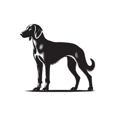 Finnish Hound Dog Silhouette - Minimalist Finnish Hound Dog Vector - Finnish Hound Illustration.