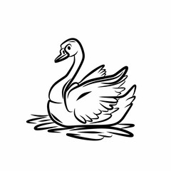 illustration of a duck swimming in the water. vector illustration of duck.