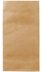 Brown paper bag, cardboard kraft isolated on a transparent background.