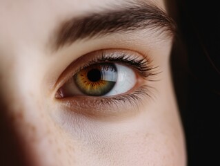 Obraz premium Close-up of a Hazed Green and Brown Human Eye
