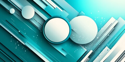 Modern abstract composition featuring circles and diagonal geometrical shapes