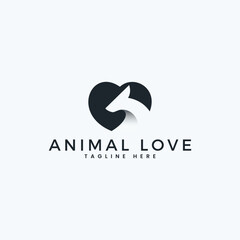 A heart-shaped logo featuring a deer silhouette.