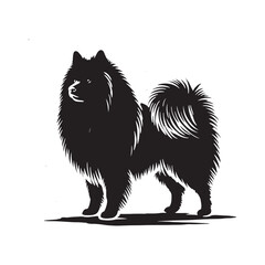 Finnish Lapphund Dog Silhouette - Finnish Lapphund Dog Vector - Minimalist Dog Illustration.