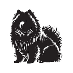 Finnish Lapphund Dog Silhouette - Finnish Lapphund Dog Vector - Minimalist Dog Illustration.