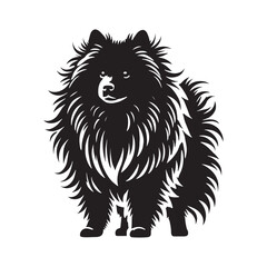 Finnish Lapphund Dog Silhouette - Finnish Lapphund Dog Vector - Minimalist Dog Illustration.