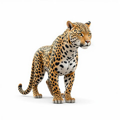 Naklejka premium Majestic Leopard in High-Quality 3D Art