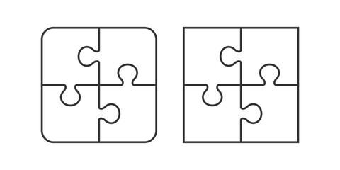 Puzzle pieces vector set. Puzzle jigsaw on white background