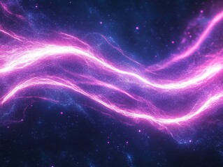 Obraz premium energy trails neon sci-fi pattern misty abstract --ar 4:3