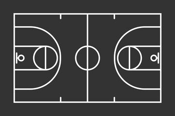 basketball court design outline vector illustration