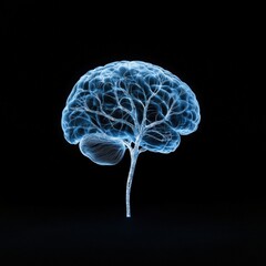 brain tree concept on dark background