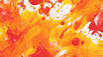 Vibrant abstract background with overlapping red and yellow ink blots
