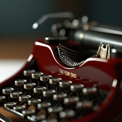 close-up of a vintage typewriter with 'tax year end'