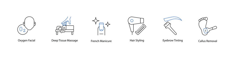 Luxury Spa and Beauty Icons, Facials, Massage, and Nail Care