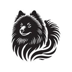 Finnish Spitz Silhouette - Finnish Spitz Vector - Minimalist Finnish Spitz Dog Illustration.