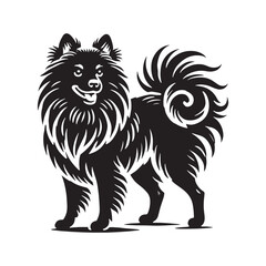 Finnish Spitz Silhouette - Finnish Spitz Vector - Minimalist Finnish Spitz Dog Illustration.