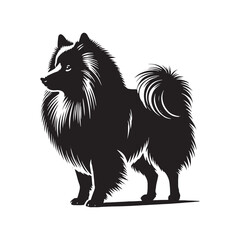 Finnish Spitz Silhouette - Finnish Spitz Vector - Minimalist Finnish Spitz Dog Illustration.