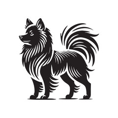 Finnish Spitz Silhouette - Finnish Spitz Vector - Minimalist Finnish Spitz Dog Illustration.