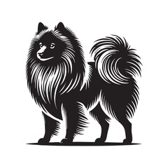 Finnish Spitz Silhouette - Finnish Spitz Vector - Minimalist Finnish Spitz Dog Illustration.