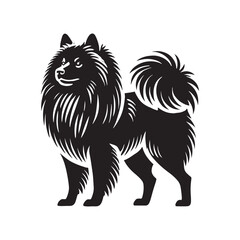 Finnish Spitz Silhouette - Finnish Spitz Vector - Minimalist Finnish Spitz Dog Illustration.