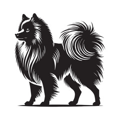 Finnish Spitz Silhouette - Finnish Spitz Vector - Minimalist Finnish Spitz Dog Illustration.