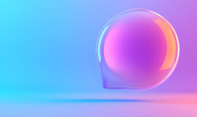 Colorful Abstract Speech Bubble with Gradient Background and Reflection