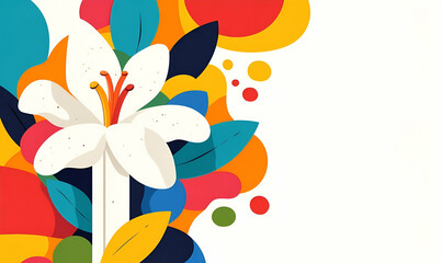 Vibrant Abstract Floral Design with Colorful Background Elements