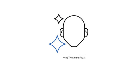 Acne Treatment Facial Icons, Clear and Smooth Skin Solutions