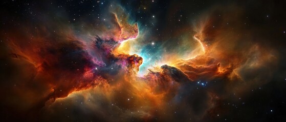 colorful nebula in deep space with stars