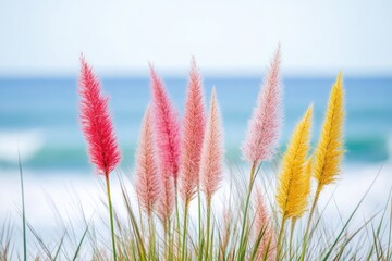 Colorful beach grass by the ocean (1)