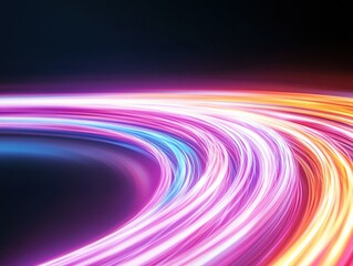Abstract Colorful Light Trails on Dark Background