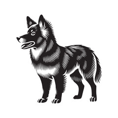 Formosan Mountain Dog Vector - Minimalist Formosan Mountain Dog Silhouette - Formosan Mountain Dog Illustration.
