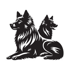 Formosan Mountain Dog Vector - Minimalist Formosan Mountain Dog Silhouette - Formosan Mountain Dog Illustration.