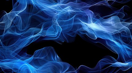 Dynamic Abstract Network of Blue Lines Intersecting in a Chaotic Wireframe Pattern Against a Black Background